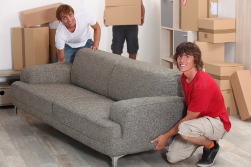 Boxes and furniture prepared for house removals in Chiswick
