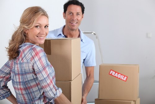 Professional office movers handling workplace equipment in Chiswick